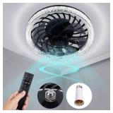 Socket Ceiling Fan Light, Bulb Socket Fan with Remote, Dimmable E26 Base Ceiling Fans with Lights for Bedroom, Screw in Fan and Light Combo, Mini Small Ceiling Fan with Light, Recessed Light Fan Lamp 