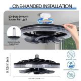 Socket Ceiling Fan Light, Bulb Socket Fan with Remote, Dimmable E26 Base Ceiling Fans with Lights for Bedroom, Screw in Fan and Light Combo, Mini Small Ceiling Fan with Light, Recessed Light Fan Lamp 