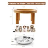 2PCS Elevated Cat Food Bowl, 5.9 Inch 304 Stainless Steel Raised Bowls with Stand, Bowl for Indoor Cats, Cat Food and Water Dishes Set, Anti Vomiting, Whisker Fatigue and Dishwasher Safe (Dark Brown)
