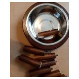 2PCS Elevated Cat Food Bowl, 5.9 Inch 304 Stainless Steel Raised Bowls with Stand, Bowl for Indoor Cats, Cat Food and Water Dishes Set, Anti Vomiting, Whisker Fatigue and Dishwasher Safe (Dark Brown)