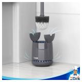 MR.SIGA Toilet Bowl Brush and Holder, Premium Quality, with Solid Handle and Durable Bristles for Bathroom Cleaning, Gray, 1 Pack - Retail: $20