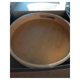 Lazy Susan Organizer Homerays 12 Inch Non-Skid Bamboo Lazy Susan for Kitchen Rotating Spice Rack with Handles, Wood Turntable for Kitchen Cabinet, Countertop (Bamboo, Medium) - Retail: $23