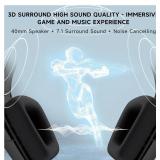 Gaming Headset for PS5 Xbox Series Xbox Series S/One PS5Pro PS4 PC 207g Headset with Clear Mic for Work Wired Gaming Headphones with Mic 3.5mm Splitter, 79in Cable