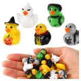 Halloween Mini Resin Ducks, Miniature Duck Ornament Assorted Witch Demon Bat Skull Ghost Pumpkin Design Tiny Decor for Halloween Party Favors Crafts Garden Patio