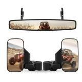 UTV Side Rear View Mirror And Center Mirror With 1.75 to 2" Roll Bar Cage Mount Compatible with Polaris RZR Honda Pioneer Yamaha Rhino Can-Am Maverick Commander Kawasaki Teryx - Retail: $31"