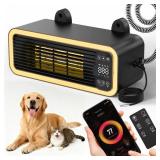 1200W Dog House Heater with Thermostat WIFI Control, Dog Heaters for Outside Doghouse Chicken Coop, Greenhouse, Outdoor Pet Heater with 6.6FT External Temperature Probe and Anti-chew Cable - Retail: $