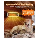 1200W Dog House Heater with Thermostat WIFI Control, Dog Heaters for Outside Doghouse Chicken Coop, Greenhouse, Outdoor Pet Heater with 6.6FT External Temperature Probe and Anti-chew Cable - Retail: $