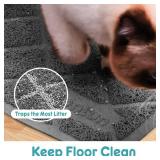 Cat Litter Mat Litter Trapping Mat, 35 x 23" Premium Durable PVC Grid Mesh with Scatter Control, Non-slip, Less Waste Cat Litter Box Mat, Soft on Paws, Urine Waterproof - Retail: $15"