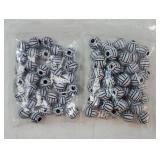 Silicone Sports Beads - 15mm Acrylic Volleyball Round Loose Beads with Big Hole for DIY Necklace, Bracelet & Pendant Making, Heart Shapes, Crafts & Sewing. COUNT UNKNOWN. - Retail: $6