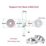 BZ 3D GT2 Pulley 80 Teeth 5mm Bore 6mm Width Timing Belt Pulley Aluminum 80T 5mm Bore Pulley Wheel for Voron 2.4 for 6mm Width GT2 Timing Belt for 3D Printer,CNC (4pcs) - Retail: $20