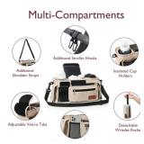 Momcozy Universal Baby Stroller Organizer, 2 Insulated Cup Holder, Detachable Zippered Pocket, Adjustable Shoulder Strap, Large capacity for baby essentials, Compact Design Fits Any Strollers - Retail