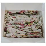 30 Pieces Small Size Rose Drawstring Bags Burlap Flower Pouch Bag Linen Gift Pocket Jewelry Pouch for Wedding DIY Craft Party (3.9 x 5 Inch) - Retail: $13