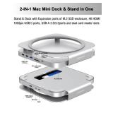 Mac mini Studio Dock and Stand, Hub with SSD Enclosure for NVME/SATA M.2, 4K HDMI Adapter 10Gbps USB A/C Port, TF/SD Card Reader, Dock for Mac mini M1/ M2 and Mac Studio 2024 | Accessories - Retail: $