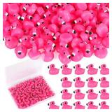 97pcs Mini Flamingo Resin Ducks, Pink Figurine Tiny Animals Set Toy Bulk for Garden Lawn Decor DIY Craft Dollhouse Micro Landscape Fairy Party Gifts - Retail: $7