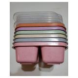 6 Pack Snack Containers, 4 Compartment Snack Box Containers Bento Box, Reusable Meal Prep Lunch Containers for Adults Kids Toddler, Divided Food Containers for Travel Work School