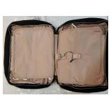 Travel Toiletry Bag for women, Portable Hanging Organizer for Full-Sized Shampoo, Conditioner, Brushes Set, Makeup Accessories, Large Size, Black - Retail: $18