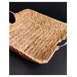 Natural Water Hyacinth Basket with Metal Handle
