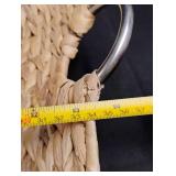 Natural Water Hyacinth Basket with Metal Handle