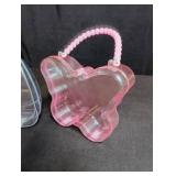Clear and Pink Plastic Butterfly Purse with Pearl Handle