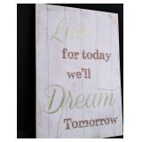 Live Dream Tomorrow Inspirational Wall Art