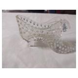 Vintage Fenton Glass Hobnail Cat Head Slipper
