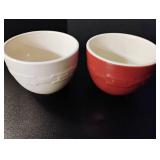 Longaberger Pottery Woven Traditions Small Bowls Ivory/Burgundy