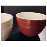 Longaberger Pottery Woven Traditions Small Bowls Ivory/Burgundy