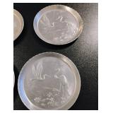 Vintage Japanese Crane Coasters 5 Hammered Aluminum
