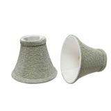 Aspen Creative 30054-2A Bell Clip-On Chandelier Lamp Shade, Light Grey, Set of 2