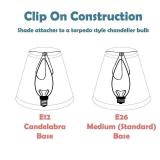 Aspen Creative 30054-2A Bell Clip-On Chandelier Lamp Shade, Light Grey, Set of 2