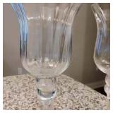 Two Tall Glass Candle Holders