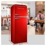 Galanz Retro Style Double Door Refrigerator - Red - Retail: $599
