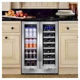 TITTLA 23.47 in. Dual Zone Beverage and Wine Cooler - Retail: $899