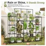 Metal Plant Stand Outdoor 63" Tall Plant Shelf for Plants 14-Tier Large Plant Sheves for Indoor Plants Living Room Heavy Duty Rack Garden Balcony Patio Hanging Planter