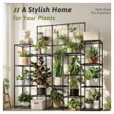 Metal Plant Stand Outdoor 63" Tall Plant Shelf for Plants 14-Tier Large Plant Sheves for Indoor Plants Living Room Heavy Duty Rack Garden Balcony Patio Hanging Planter