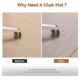Office Chair Mat for Hardwood Floor, 35" x 48" Desk Computer Chair Mat for Hard Wood and Tile Floor, Large Anti-Slip Hard Floor Protector Rolling, Mat Desk Rug for Office Home