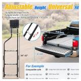 Tailgate Ladder for Pickup Trucks- Heavy Duty Foldable Rear Ladder Anti-Slip Steps, Adjustable Height Universal Fit Truck Accessories for Ram Ford Chevy GMC, Easy Installation with 4 Screw Options
