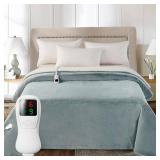 Heated Blanket Full Size Electric Blanket, Faux Fur Heat Blanket, Super Soft Cozy Heating Blanket with 9 Heating Levels & 1-9 Hours Auto Off, Fast Heating & Overheat Protection, 72" x 84", Gray