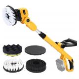 Cordless Power Scrubber Compatible with Dewalt 20V MAX Battery (Tool Only), Brushless Floor Cleaner with Extension Handle, 4 Brush Heads for Floor, Bathroom, Kitchen, Car Cleaning(No Battery)