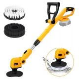 Cordless Power Scrubber Compatible with Dewalt 20V MAX Battery (Tool Only), Brushless Floor Cleaner with Extension Handle, 4 Brush Heads for Floor, Bathroom, Kitchen, Car Cleaning(No Battery)