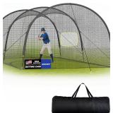 Retails for $166! Batting Cage, 22ft/30ft/35ft/55ft/70ft Baseball Softball Hitting cage Net, Portable Baseball Cage Netting System for Solo or Team Training, for Backyard Field Outdoor Indoor