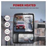 Retails for $156! YITAMOTOR Towing Mirrors Compatible with 2008-2016 Ford F250 F350 F450 F550 Super Duty, Power Adjustable Heated Turn Signal Manual Telescoping Folding Pair Set