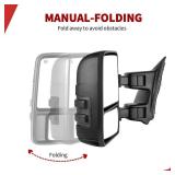 Retails for $156! YITAMOTOR Towing Mirrors Compatible with 2008-2016 Ford F250 F350 F450 F550 Super Duty, Power Adjustable Heated Turn Signal Manual Telescoping Folding Pair Set