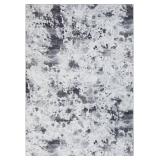 Zacoo Area Rug 4x6 Abstract Rug Grey Rug Indoor Modern Floor Cover Soft Bedroom Rug Thick Living Room Carpet Contemporary Print Throw Rug Non Slip Non Shedding Home Decor Rug Dining Room Kitchen,Gray