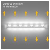 Retails for $140! Ralbay 46inch Modern LED Vanity Light Chrome 7 Lights Bathroom Light Fixtures Acrylic Up and Down Bathroom Wall Mounted Lighting Over Long Mirror