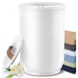 Large Towel Warmer for Bathroom - Heated Towel Warmers Bucket, Wood Handle, Auto Shut Off, Fits Up to Two 40X70 Oversized Towels, Bathrobes, Blankets, for Mother
