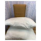 OKBA Set of 2 Throw Pillow Inserts, Hypoallergenic Soft & Firm Cushions with 100% Cotton Cover,Pillows Filler for Side Sleepers, Sofa, Bed and Home Decor (26x26 Inch (Pack of 2)-1CM Stripe)