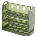 Koja Three-layer Flip-up Egg Storage Container Holder for Refrigerator, Kitchen. 30-Egg Organizer - New Space-Saving, Easy-Access Design, Easy-Clean, Durable, BPA-free. Protects Eggs from Cracking.