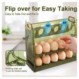 Koja Three-layer Flip-up Egg Storage Container Holder for Refrigerator, Kitchen. 30-Egg Organizer - New Space-Saving, Easy-Access Design, Easy-Clean, Durable, BPA-free. Protects Eggs from Cracking.
