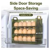 Koja Three-layer Flip-up Egg Storage Container Holder for Refrigerator, Kitchen. 30-Egg Organizer - New Space-Saving, Easy-Access Design, Easy-Clean, Durable, BPA-free. Protects Eggs from Cracking.